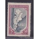 ARGENTINA 1944 GJ 913a ESTAMPILLA NUEVA CON GOMA VARIEDAD DOBLE IMRESION DEL MARCO U$ 23